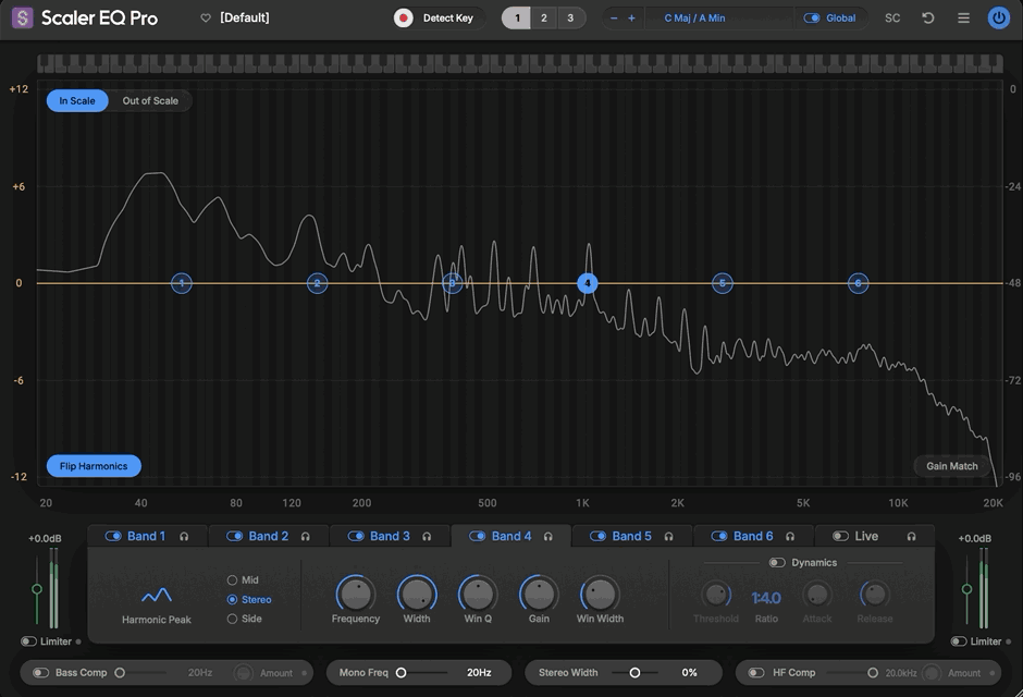 Scaler EQ Pro Ideal for musicians and producers looking to enhance the musicality of their tracks by ensuring all instruments are in harmony with the chosen scale.
